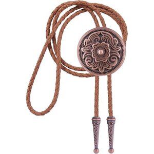Floral Bolo Tie for Men Bronze